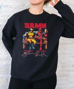Official Deadpool 4 Damn Wolverine Hugh Jackman And Ryan Reynolds Movies Signatures Shirt