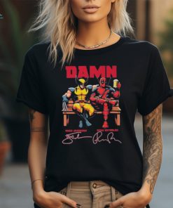 Official Deadpool 4 Damn Wolverine Hugh Jackman And Ryan Reynolds Movies Signatures Shirt