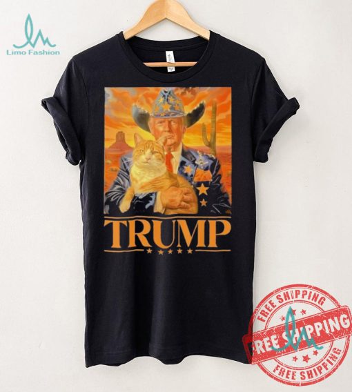 Official Donald Trump Cowboy And Cat Desert Make America Great Again 2024 T shirt