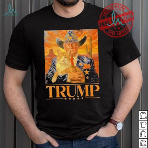 Official Donald Trump Cowboy And Cat Desert Make America Great Again 2024 T shirt