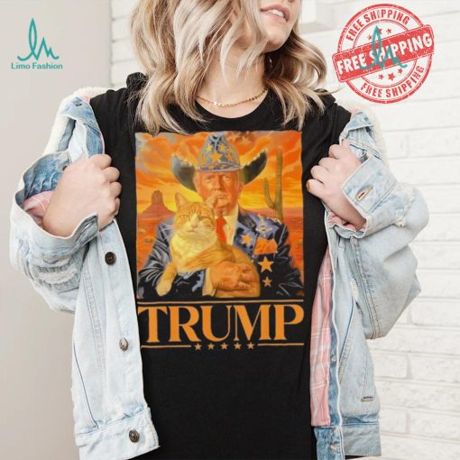 Official Donald Trump Cowboy And Cat Desert Make America Great Again 2024 T shirt