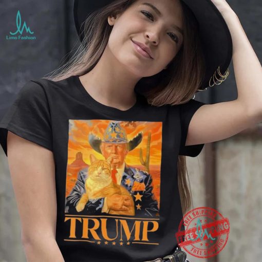 Official Donald Trump Cowboy And Cat Desert Make America Great Again 2024 T shirt