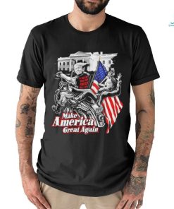 Official Donald Trump Hilary Clinton Bitch Fell Off Maga Biker Motorcycle T shirt