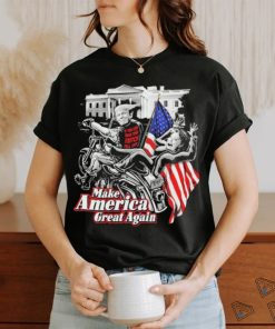 Official Donald Trump Hilary Clinton Bitch Fell Off Maga Biker Motorcycle T shirt