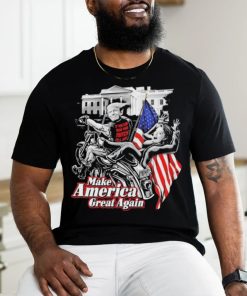 Official Donald Trump Hilary Clinton Bitch Fell Off Maga Biker Motorcycle T shirt