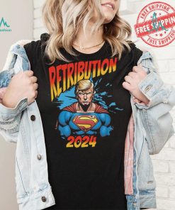 Official Donald Trump Retribution 2024 – Superhero T Shirt Trump Rally Shot T Shirt