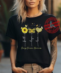 Official Ewings Sarcoma Awareness Faith Hope Love Leopard Sunflower Shirt