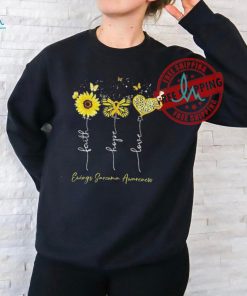 Official Ewings Sarcoma Awareness Faith Hope Love Leopard Sunflower Shirt