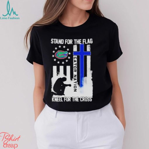 Official Florida gators stand for the flag kneel for the cross gator nation shirt