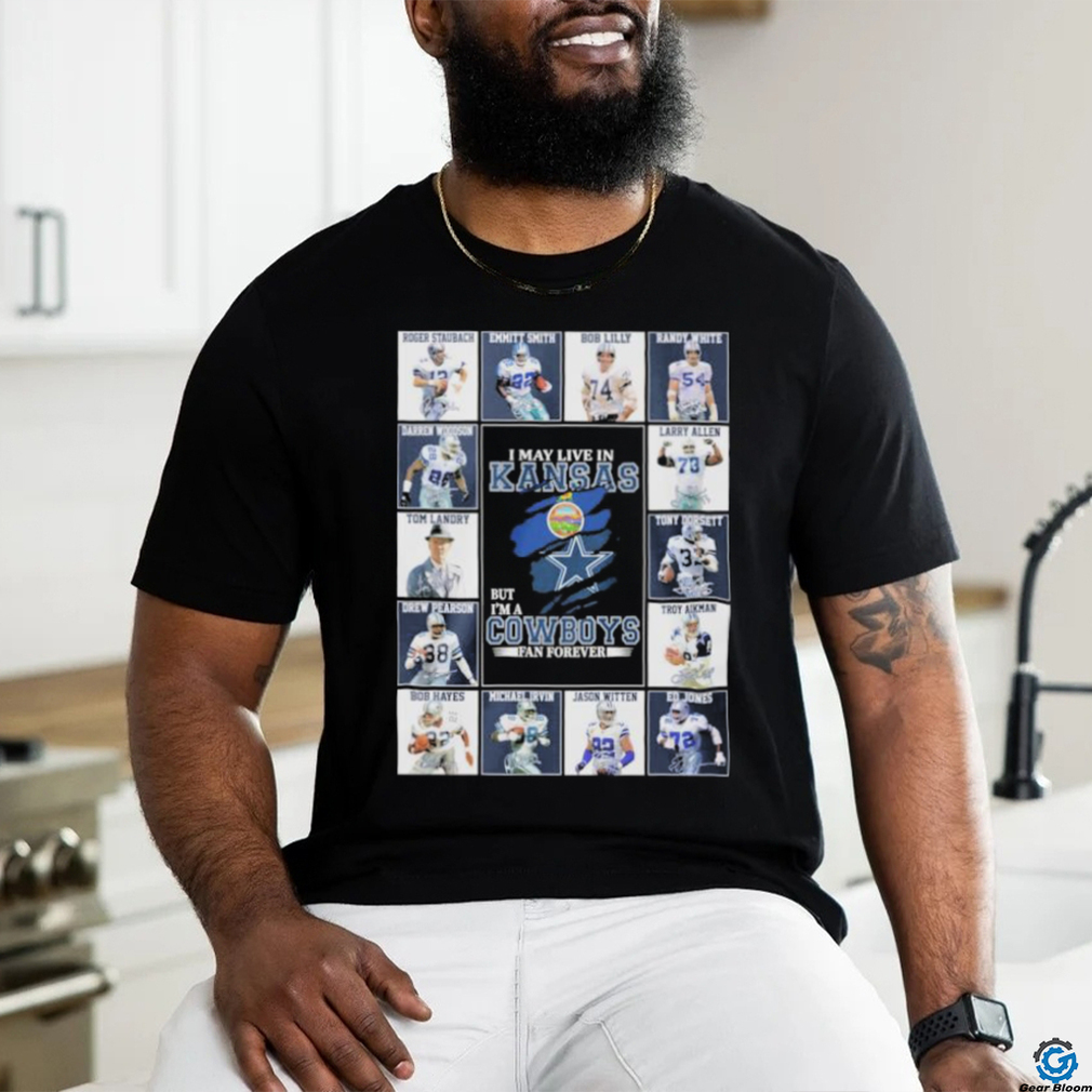 Official I May Live In Kansas But I’m A Dallas Cowboys Legends Blanket Fan Forever Signatures Shirt Official I May Live In Kansas But I’m A Dallas Cowboys Legends Blanket Fan Forever Signatures Shirt