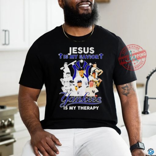 Official Jesus is My savior New York Yankees Is My Therapy Unisex T Shirt