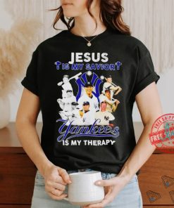 Official Jesus is My savior New York Yankees Is My Therapy Unisex T Shirt