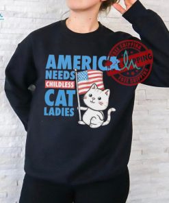 Official Kamala America Needs Childless Cat Ladies T Shirt, hoodie, sweater, long sleeve and tank top Official Kamala America Needs Childless Cat Ladies T Shirt
