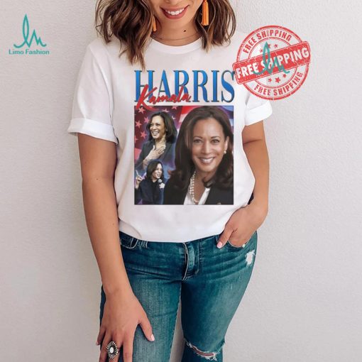 Official Kamala Harris 2024 Portrait Collage Black Women’s President America Flag T shirt