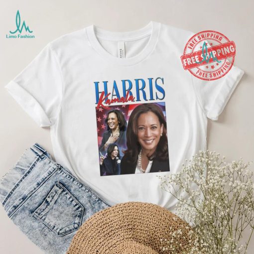 Official Kamala Harris 2024 Portrait Collage Black Women’s President America Flag T shirt