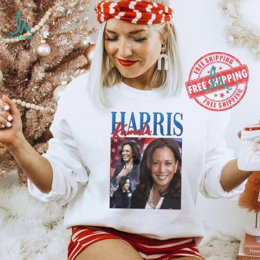 Official Kamala Harris 2024 Portrait Collage Black Women’s President America Flag T shirt