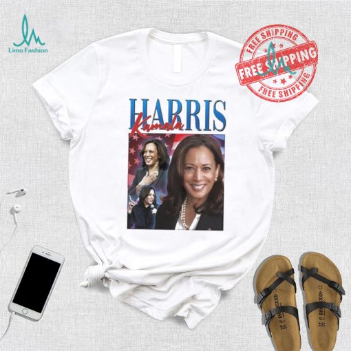 Official Kamala Harris 2024 Portrait Collage Black Women’s President America Flag T shirt