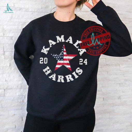 Official Kamala Harris 2024 president American flag T shirt
