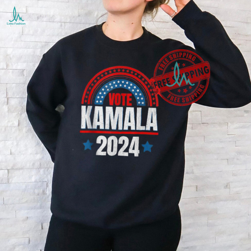 Official Kamala Harris 2024 vote for president election retro rainbow T shirt Official Kamala Harris 2024 vote for president election retro rainbow T shirt