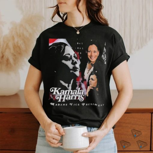 Official Kamala Harris Madame Vice President America Flag T shirt