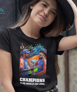 Official Kohli and Sharma India T 20 World Cup 2024 Champions shirt
