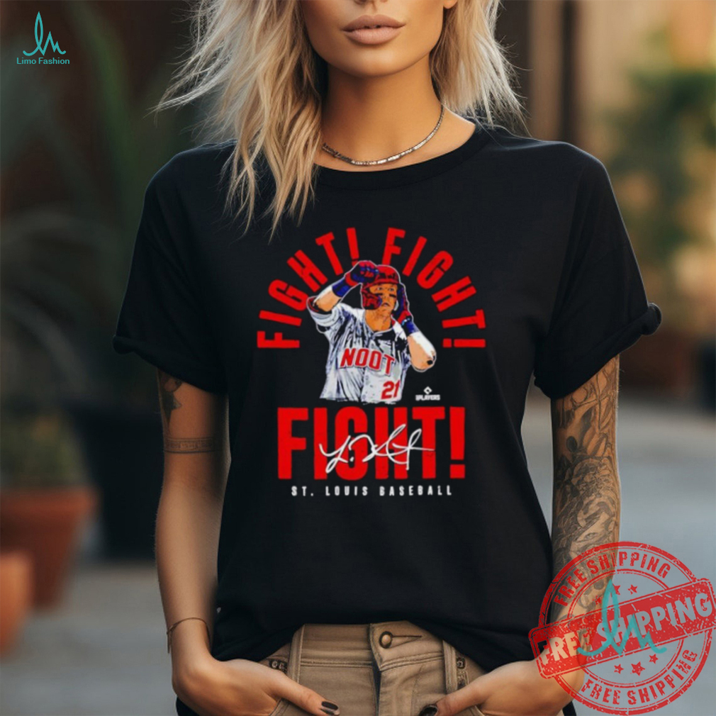 Official Lars Nootbaar St Louis Cardinals Trump fight fight fight signature shirt Official Lars Nootbaar St Louis Cardinals Trump fight fight fight signature shirt