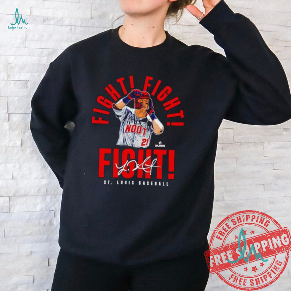 Official Lars Nootbaar St Louis Cardinals Trump fight fight fight signature shirt Official Lars Nootbaar St Louis Cardinals Trump fight fight fight signature shirt