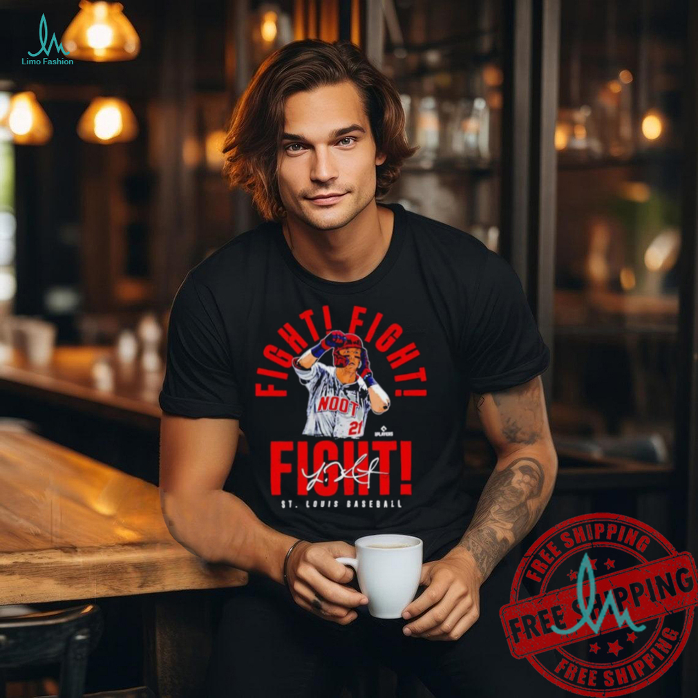 Official Lars Nootbaar St Louis Cardinals Trump fight fight fight signature shirt Official Lars Nootbaar St Louis Cardinals Trump fight fight fight signature shirt