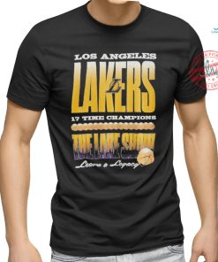 Official Los Angeles Lakers 17 Time Champions The Lake Show Leave A Legacy Basketball Trophy T shirt