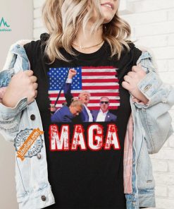 Official Maga Trump Iconic Fist Raised Shooting PA T Shirt