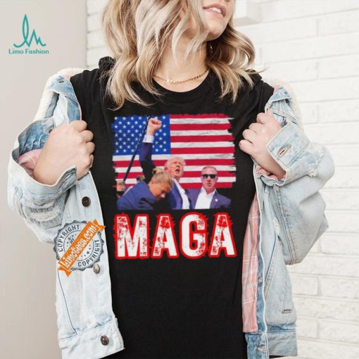 Official Maga Trump Iconic Fist Raised Shooting PA T Shirt