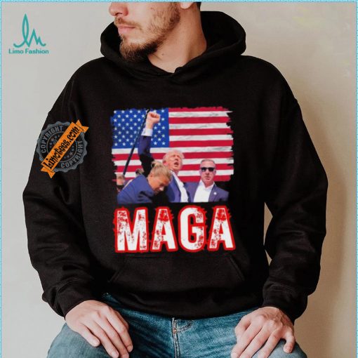 Official Maga Trump Iconic Fist Raised Shooting PA T Shirt