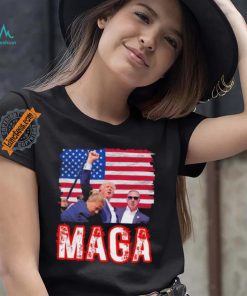 Official Maga Trump Iconic Fist Raised Shooting PA T Shirt