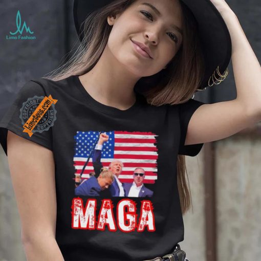 Official Maga Trump Iconic Fist Raised Shooting PA T Shirt