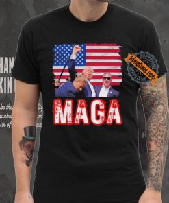 Official Maga Trump Iconic Fist Raised Shooting PA T Shirt