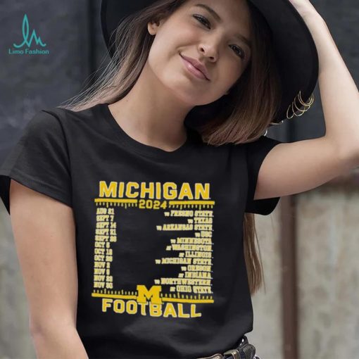 Official Michigan Wolverines Champion 2024 Football Schedule Shirt