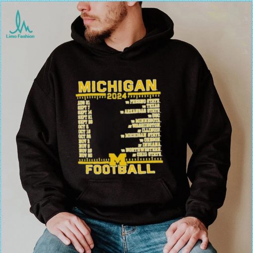 Official Michigan Wolverines Champion 2024 Football Schedule Shirt