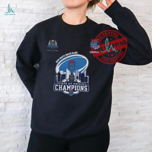 Official New South Wales Blues 2024 State Of Origin Champions Skyline Shirt