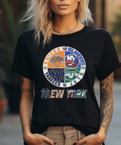 Official New York Yankees New York Jets NY Islanders NY Knicks Sports City Fan Proud shirt