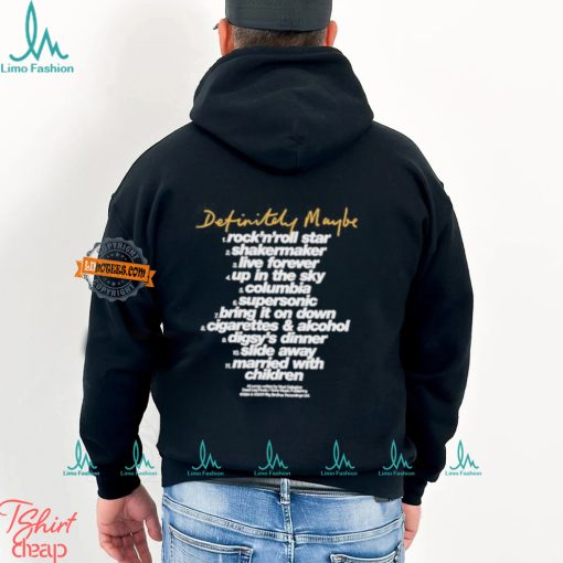 Official Oasis Definitely Maybe Tracklist Shirt