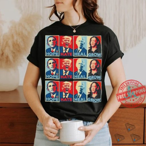 Official Obama Hope Trump Hate Biden Heal Harris Grow T Shirt