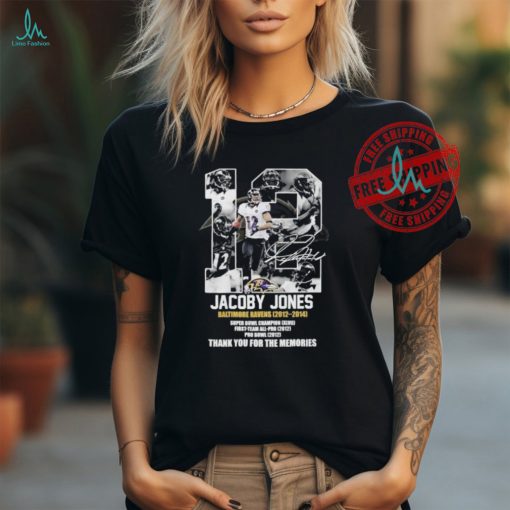 Official Official Jacoby Jones Baltimore Ravens 2012 2024 Thank You For The Memories Signature Shirt