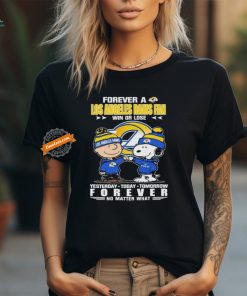 Official Peanuts Snoopy And Charlie Browns Forever A Los Angeles Rams Fan Win Or Lose Yesterday Today Tomorrow Forever No Matter What Shirt