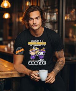 Official Peanuts Snoopy And Charlie Browns Forever A Minnesota Vikings Fan Win Or Lose Yesterday Today Tomorrow Forever No Matter What Shirt