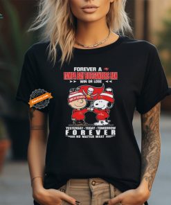Official Peanuts Snoopy And Charlie Browns Forever A Tampa Bay Buccaneers Fan Win Or Lose Yesterday Today Tomorrow Forever No Matter What Shirt