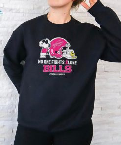Official Peanuts Snoopy And Woodstock No One Fights Alone Buffalo Bills #Tackecancer Shirt
