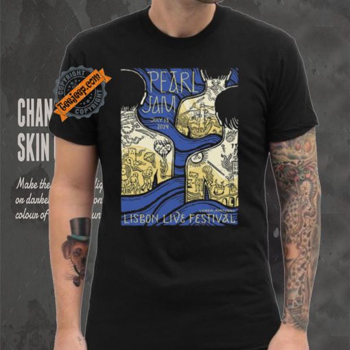 Official Pearl Jam Lisbon,Portugal Lisbon Live Festival July 13 2024 Poster shirt