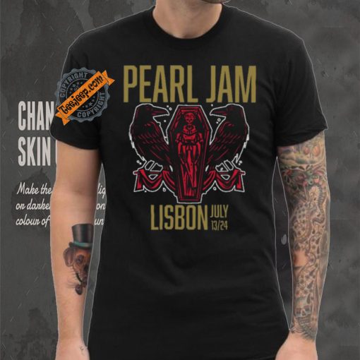 Official Pearl Jam Lisbon,Portugal Passeio Marítimo de Algés July 13 2024 tour shirt