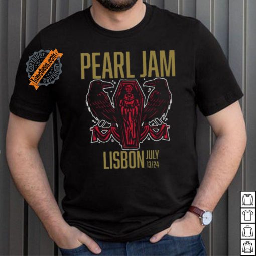 Official Pearl Jam Lisbon,Portugal Passeio Marítimo de Algés July 13 2024 tour shirt