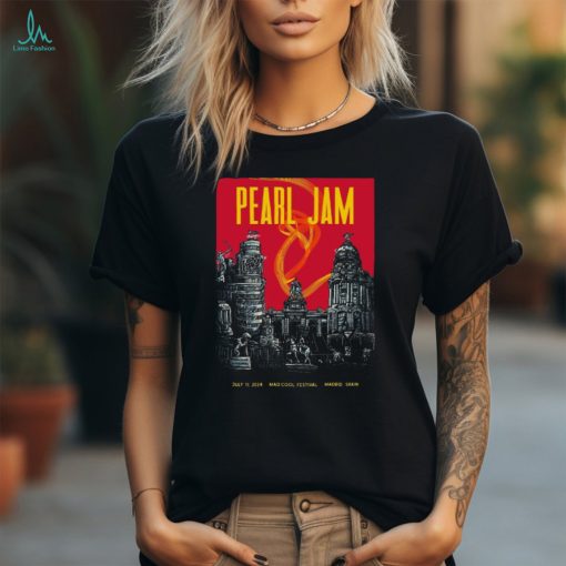 Official Pearl Jam Madrid July 11 24 Mad Cool Festival Spain Event T Shirt